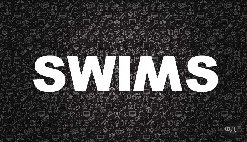 Слово «swims»